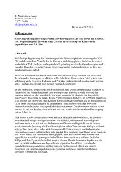 Dr. Conen: Stellungnahme - B&uuml;ndnis Kinder-und