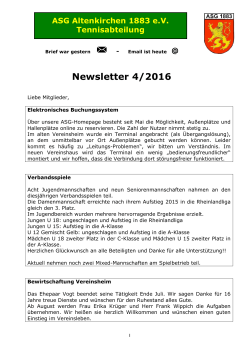 Newsletter 4/2016 - ASG Altenkirchen
