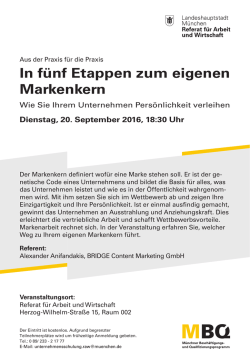 In f&uuml;nf Etappen zum eigenen Markenkern