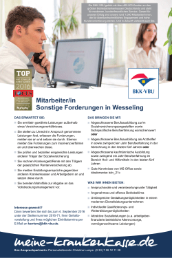 mitarbeiter/in sonstige Forderungen in wesseling