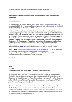 Infoletter Georg Classen, Anfang Aug. 2016