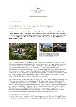 Medienmitteilung PDF - Grand Resort Bad Ragaz
