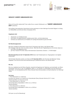sherry ambassador contest 2016