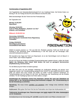 Gro&szlig;e Ferien 2006 - Gemeinde Bernhardswald