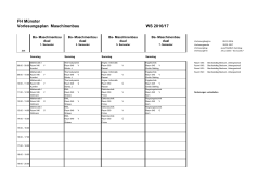 Bachelor dual Vorlesungsplan WS 2016/2017 für