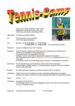 Unser Tennis-Camp bietet Sport, Spiel, Spaß, Mittagessen