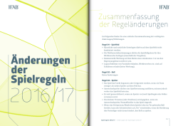 FIFA-Fu&szlig;ballregeln (Regel&auml;nderungen) 2016/2017