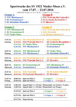 Sportwoche des SV 1921 Nieder-Moos e.V. vom 17.07. – 23.07.2016