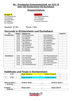 Vorrunde in Eichtersheim und Eschelbach Halbfinale und Finale in