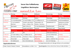 Wochenplan - Soccer Star Fussballcamp