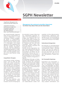 Newsletter deutsch - SGPH - Schweizerische Gesellschaft für