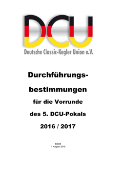 Durchführungsbestimmung Vorrunde DCU