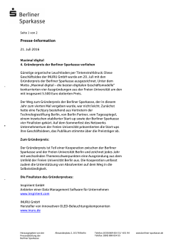 Presse-Information - Berliner Sparkasse