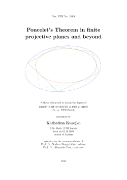 Poncelet`s Theorem in finite projective planes - ETH E