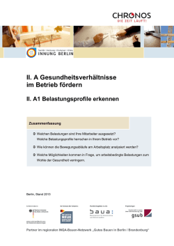 II. A1 Belastungsprofile
