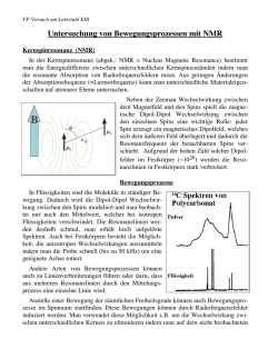 Untersuchung von Bewegungsprozessen mit NMR
