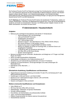 IT-AdministratorIn / HaustechnikerIn