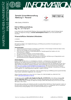 information - Zentrale Universit&auml;tsverwaltung - Martin