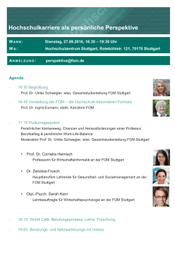 Professorinnen-Event am 27.09.2016 in Stuttgart