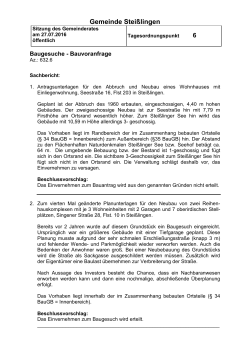 Baugesuche - Steißlingen