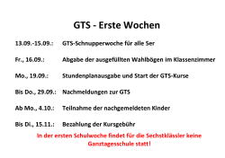 GTS - Erste Wochen