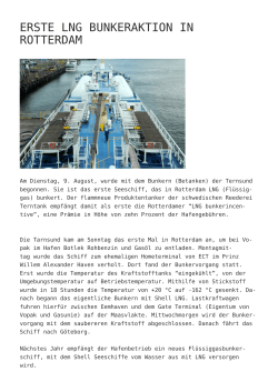 Erste LNG Bunkeraktion in Rotterdam