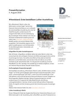 Presseinformation . August #HereIstand: Erste bestellbare Luther