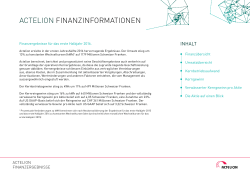 Factsheet „Actelion - Finanzinformationen“