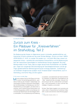 Ein Pl&auml;doyer f&uuml;r &bdquo;Kreisverfahren&ldquo; im Strafvollzug