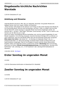 Eingabeseite kirchliche Nachrichten Warstade - Ev.