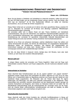 Direktheit und Indirektheit - WorldEnough