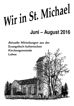 Juni – August 2016 - Ev.-luth. Kirchengemeinde Lohne
