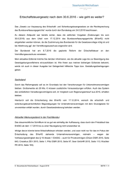 Editorial August 2016 - Steuerkanzlei