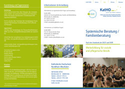 Flyer zur Weiterbildung - Katholische Hochschule Nordrhein