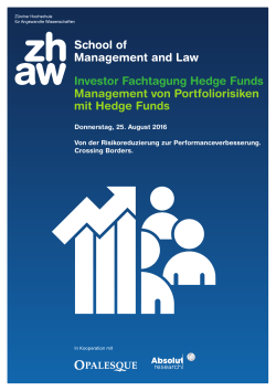 Investor Fachtagung Hedge Funds Management von