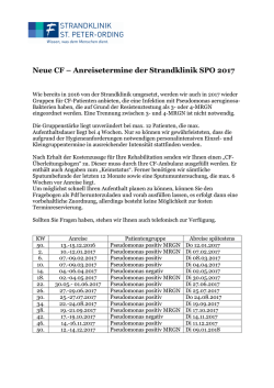 CF-Anreisetermine 2017 - Strandklinik St. Peter