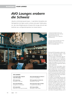 AVO Lounges erobern die Schweiz
