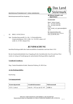 Kundmachung gemäß § 8 a Abs. 1 - Bezirkshauptmannschaft Graz