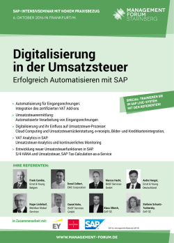 Digitalisierung in der Umsatzsteuer