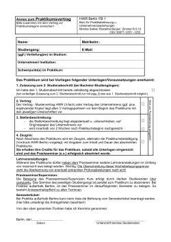 Annex zum Praktikumsvertrag