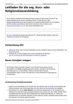 Leitfaden für die sog. Kurz- oder - ASV