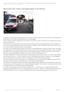 Motivsuche nach Attacke auf Zugpassagiere in - mm
