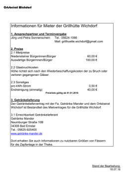 Informationen f&uuml;r Mieter der Grillh&uuml;tte Wichdorf