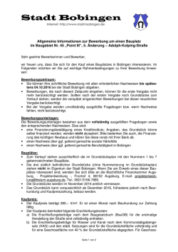 Informationen zur Bewerbung
