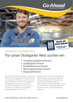 Für unser Stuttgarter Netz suchen wir