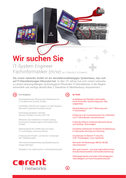 Wir suchen Sie - corent networks GmbH
