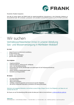 Wir suchen - FRANK GmbH