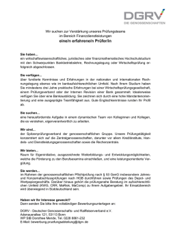 eine/n erfahrene/n Pr&uuml;fer/in