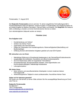 Stellenangebot Wir suchen Dich!