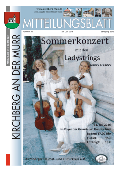 Mitteilungsblatt Nr. 30/2016 - Gemeinde Kirchberg an der Murr